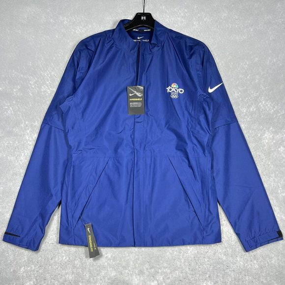 Nike Convertible Golf Jacket Men’s Small Blue Tokyo 2020 Hypershield Long Sleeve - Picture 2 of 15